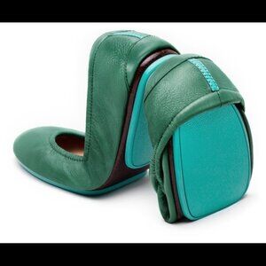 Tieks Pacific Green Leather Ballet Flats Size 9